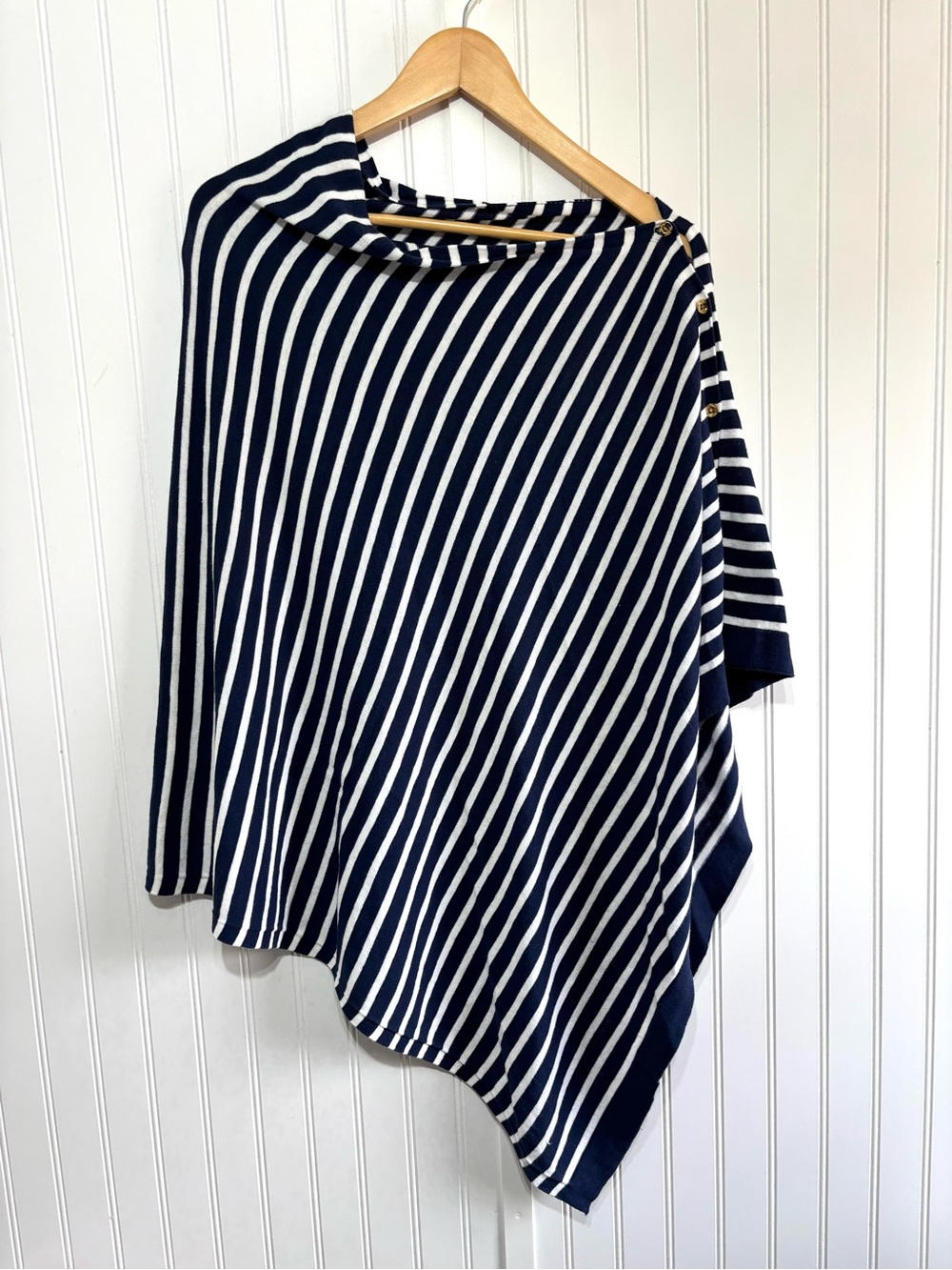 Lilly Pulitzer Getaway Stripe Harp Wrap Navy White Cotton Preppy One Size